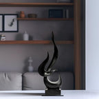 Small Fire Flame Sculpture, Art Modern Abstract Statue, Shelf Accents Decor - Image 4