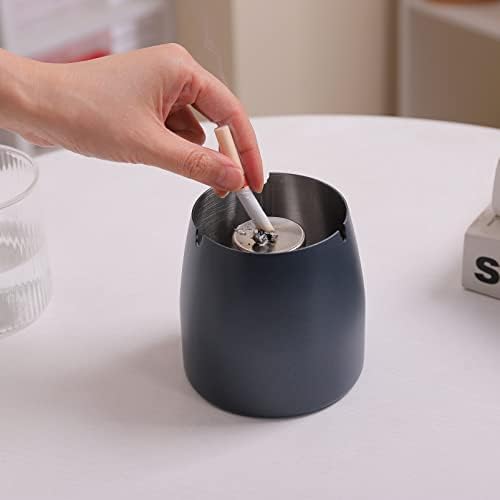 Extra Large Ashtray with Lid for Cigarette, Stainless Steel Smokeless Odorless Windproof Ash tray for Home Office Tabletop Outside Patio Outdoor Balcony(4.72''x3.93''x4.33'') - Image 6