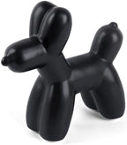 Notakia Cute Ceramics Black Balloon Dog Statue Crafts Living Room Desktop Decorations,Handmade Modern Small Ceramic Animal Statue Ornament Home Decor Accents (Black, Large) by Notakia