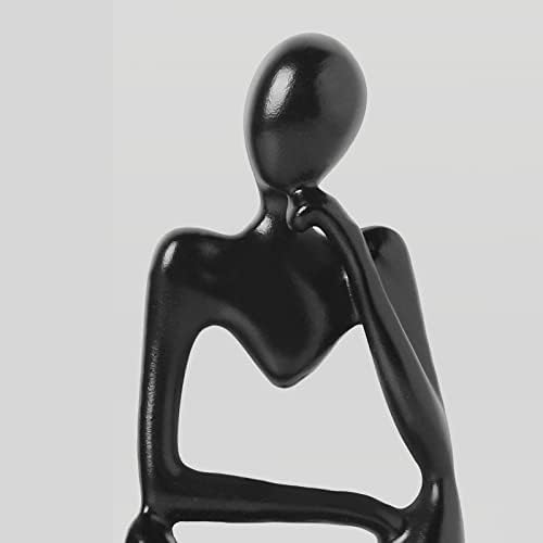 BrownLove 3pcs Decor Blcak Thinker Statue Abstract Art Sculpture，Resin Collectible Figurines for Home Living Room Office Shelf Decoration - Image 2
