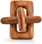 Statue 3 Link Wood Chain Link for Home Decor,Brown Wood Knot Coffee Table Decor, Country Chain Knot Decor,Mom Gifts (5" X 5" X 5") - Image 2
