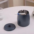Extra Large Ashtray with Lid for Cigarette, Stainless Steel Smokeless Odorless Windproof Ash tray for Home Office Tabletop Outside Patio Outdoor Balcony(4.72''x3.93''x4.33'') - Image 5