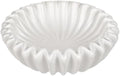 Small Ceramic Bowl Ivory Decorative Bowl, Modern Home Decor Centerpiece 6 Inches Key Jewelry Ruffle Fluted Scalloped Bowl by Kultilanda