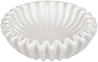 Small Ceramic Bowl Ivory Decorative Bowl, Modern Home Decor Centerpiece 6 Inches Key Jewelry Ruffle Fluted Scalloped Bowl by Kultilanda