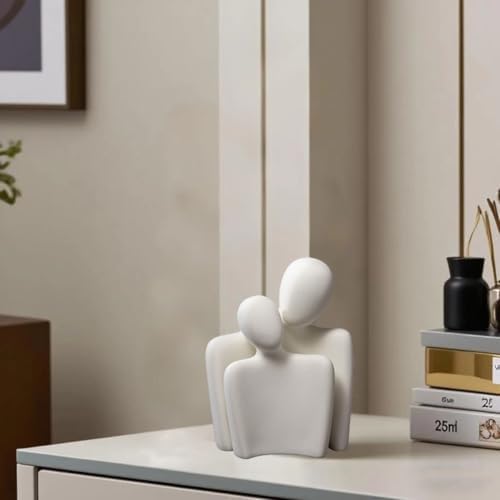Ceramic Couple Statue Modern Shelf Decor Knick Knacks for Shelves, Valentine's Day Wedding Gifts, Home Decor for Living Room, Bedroom, Bookshelf & TV Stand (XL) - Image 3
