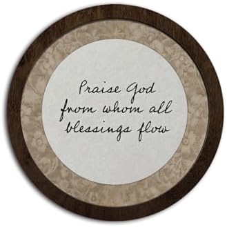 CFFJLHN Christian Bible Verse Wall Art Decor, Praise God from Whom All Blessings Flow Religious Scripture Round Hanging Wall Decor for Home Bedroom Living Room Church Office, 10x10 Inch by Unknown