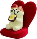 Mevodeata Cute Mini Cat Eating Toast Bread Figurine with Small Sofa Resin Figure for Office Home Decor for Cat Lovers (Love Shaped Sofa) by Unknown