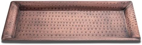 Monarch Abode Decorative Tray – 16-Inch Hand Hammered Antique Copper Metal Bathroom Tray Countertop, Vanity Trays Organizer, Perfume Plate for Dresser, Kitchen Countertop Large Fruit Platter by MonarchAbode