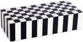 Handicrafts Home Decorative Storage Box with Lid, Black and White Decorative Box for Remote Controls, Coffee Table Storage Organizer, Keepsake Box for Living Room, Shelf & Hallway Decor, 10x4.5x2.5 by HandicraftsHome