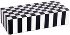 Handicrafts Home Decorative Storage Box with Lid, Black and White Decorative Box for Remote Controls, Coffee Table Storage Organizer, Keepsake Box for Living Room, Shelf & Hallway Decor, 10x4.5x2.5 by HandicraftsHome