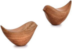 NIRMAN Acacia Wood Bird Statues Set Home Décor Bird Sculpture for Living Room, Bathroom, Office Modern Style Birds Decorative Ornaments (Set of 2) (4.5" x 2" x 2.5") - Image 5