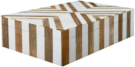 Handicrafts Home Large Decorative Wooden Storage Box with Lid,10x6x2.5 In by HandicraftsHome