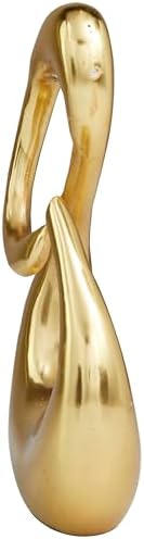 Deco 79 Aluminum Metal Abstract Decorative Sculpture Swirl Home Decor Statue, Accent Figurine 7" x 3" x 12", Gold - Image 7