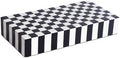 Handicrafts Home Large Decorative Storage Box with Lid, Black and White Coffee Table Storage Box, Remote Control Holder, Keepsake Storage Box for Living Room & Shelf Decor, Puzzle Check 12x6x2 by HandicraftsHome
