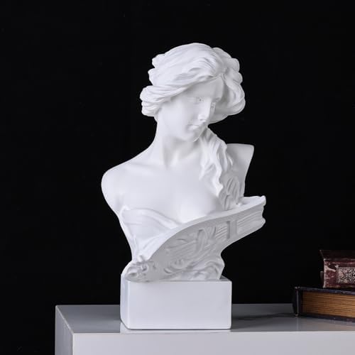 11.8" H Greek Mythology Bust Statue Decor,Artemis Statues Roman Goddess Figurines,Used for Sketch Practice Aesthetics Statues and Sculptures and Indoor Filling Space for Living Room, Bedroom (White) - Image 4