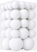 46Pcs Velvet Christmas Ball Ornaments Set - Flocked Shatterproof Christmas Tree Decorations Classic Hanging Ornaments with Rope for Xmas Wreath Holiday Home Decor (Multi-Size, White) by Unknown