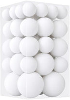 46Pcs Velvet Christmas Ball Ornaments Set - Flocked Shatterproof Christmas Tree Decorations Classic Hanging Ornaments with Rope for Xmas Wreath Holiday Home Decor (Multi-Size, White) by Unknown