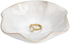 2PCS Lotus Leaf Shape Ring Holder Dish, Small Key Bowl, Ceramic Trinket Tray Jewelry Dish Organizing Necklace Earrings for Mom Friend Sister, All Jewelries Are NOT Included.White+Crystal Green. - Image 7