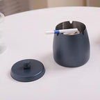 Ashtray with Lid for Cigarette, Stainless Steel Smokeless Odorless Windproof Ashtrays for Home Office Tabletop Outside Patio Outdoor Balcony(3.54''x2.8''x3.38'') - Image 5