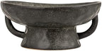 Creative Co-Op Stoneware Footed Pedestal Bowl with Handles, Reactive Glaze, Black - Image 4