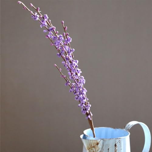 OUKEYI 8 Pcs 29.5“ Long Artificial Jasmine Flowers Tall Fake Flower Bouquet Faux Jasmine Plants Dry Branches for Wedding Home Party Office Party DIY Decor (Light Purple), OUKEYI-100882 - Image 2