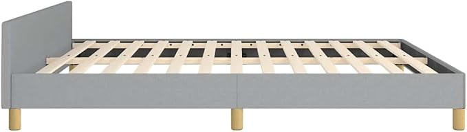 Bed Frame with Headboard Scandinavian Bed Frame Rectangular Bedroom Furniture - Image 7