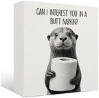 Funny Otter Bathroom Decor - Funny Bathroom Decor, Rustic Otter Wooden Box Signs, 6 X 6 Inches by Unknown