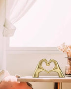 FANTESTICRYAN Heart Hands Statues, Gold Resin Home Decor Accent, Medium - Image 2