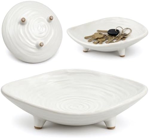 Decorative Bowl 8.3", Ceramic Key Bowl for Entryway Table by BSTUR