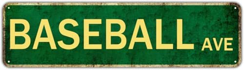 Baseball Decor For Boys Room Baseball Sports Vintage Metal Baseball Ave Tin Signs For Man Cave Boys Only Signs For Kids Room Decor Baseball Ave Theme Party Decorations Poster 4x16 Inch by Unknown