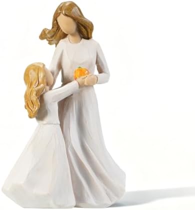 Mother Daughter Figurine, Mom and Child Resin Statue, Sentimental Family Love Sculpture, Tabletop Home Decor, Mother's Day Decor by Unknown