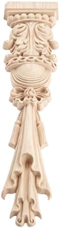 1Pc Wood Carved Appliques Onlays Unpainted Carving Decals Mouldings Trim by MUXSAM