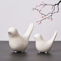 Small Animal Statues, White Bird Figurines Home Decor, Modern Home Decorative, Ceramic Decor for Office Desktop, Bookshelf, Bedroom, Living Room, Cabinets (White 2 Pcs) by GJFASGF