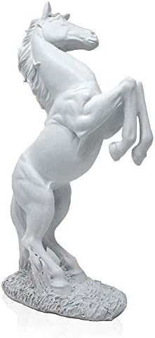 Lependor Standing Horse Resin Statue for Home Decor Animal Ornament Sculpture Horse Art Figurine Decorative - White by Lependor