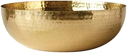Creative Co-Op Round Hammered Metal Serving and Mixing Bowl, Gold Finish - Image 3