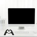 Small Heart Hands Sculpture Decor for Living Room Bedroom Bookshelf Coffe Table and Office Display, Love Finger Statue Modern Aesthetic Home Decor, Unique Gift for Wedding Christmas Birthday (Black) - Image 3