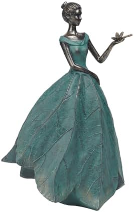 Guichifun Fairy Statue, Leaf Angel Girls with Dragonfly, 12 x 8.5 x 18 by Guichifun