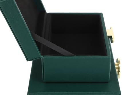 HofferRuffer Faux Leather Jewelry Boxes, Decorative Boxes Storage Accessory Organizer with Gold Hardware Decor, Classic Vegan Leather Set of 2 Pieces (Green) - Image 7