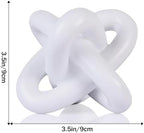 White knot sculpture, three-knot sculpture white home decor accent, suitable for rustic-style coffee table stands, living room TV cabinets, dining tables, entryway shelves, and small decorations. - Image 6