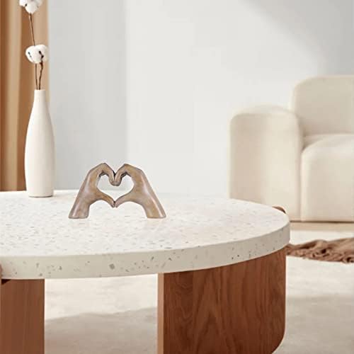 Heart Hand Sculpture, Wood Grain Home Decor Aesthetics for Room Shelf Coffee Table Dining Table Centerpiece, Birthday Gifts and Memorial Gifts for Women, Girlfriend Girls Mom. - Image 4
