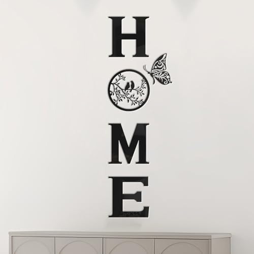 CrazyDeal Home Signs Decor Aesthetic Bird Wall Art Letter Wall decor for Living Room Bedroom Kitchen Farmhouse Wall Hanging Modern Decorations Large (Black Acrylic,49.2 X 15.7 Inch) - Image 6