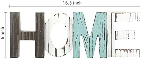 MyGift Rustic Multicolored Solid Wood HOME Cut Out Word Sign, Kitchen Framhouse Frestanding Decor, Mantel, Above Cabinet Decor - Image 5