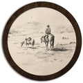 CFFJLHN Vintage Western Cowboy Framed Wall Art Decor Classy Western Decor, Rustic Country Southwest Cowboy Riding Horse Round Wall Art Hanging Decorations for Home Bedroom Living Room, 10x10 Inch by Unknown