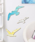 Putuo Decor 3pcs Wood Seagull Wall Decor Beach Wall Hanging Coastal Theme Wall Art Nautical Wall Sculpture Sea Birds Lake House Ocean Decor Vintage Ornaments for Home Bathroom - Image 7