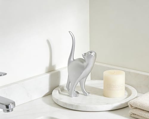 7 Inch Silver Proud Cat Statue - Image 4