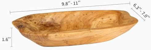 Wenrulgar11“ Small Wooden Decorative Dough Bow Fruit Key Cedar Bowl - Image 3