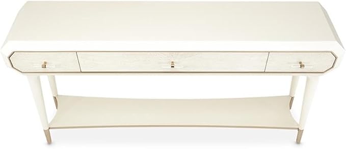MICHAEL AMINI La Rachelle 3 Drawer Console Table in Champagne Ivory - Image 5