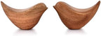 NIRMAN Acacia Wood Bird Statues Set Home Décor Bird Sculpture for Living Room, Bathroom, Office Modern Style Birds Decorative Ornaments (Set of 2) (4.5" x 2" x 2.5") by NIRMAN