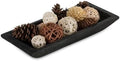Hanobe Wood Decorative Bowl for Coffee Table Entryway Decor, Rustic Black by Hanobe