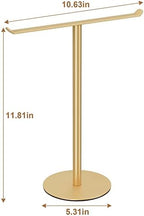 Gold T-Shaped Hand Towel Holder Stand for Countertops, Stainless Steel - Image 7
